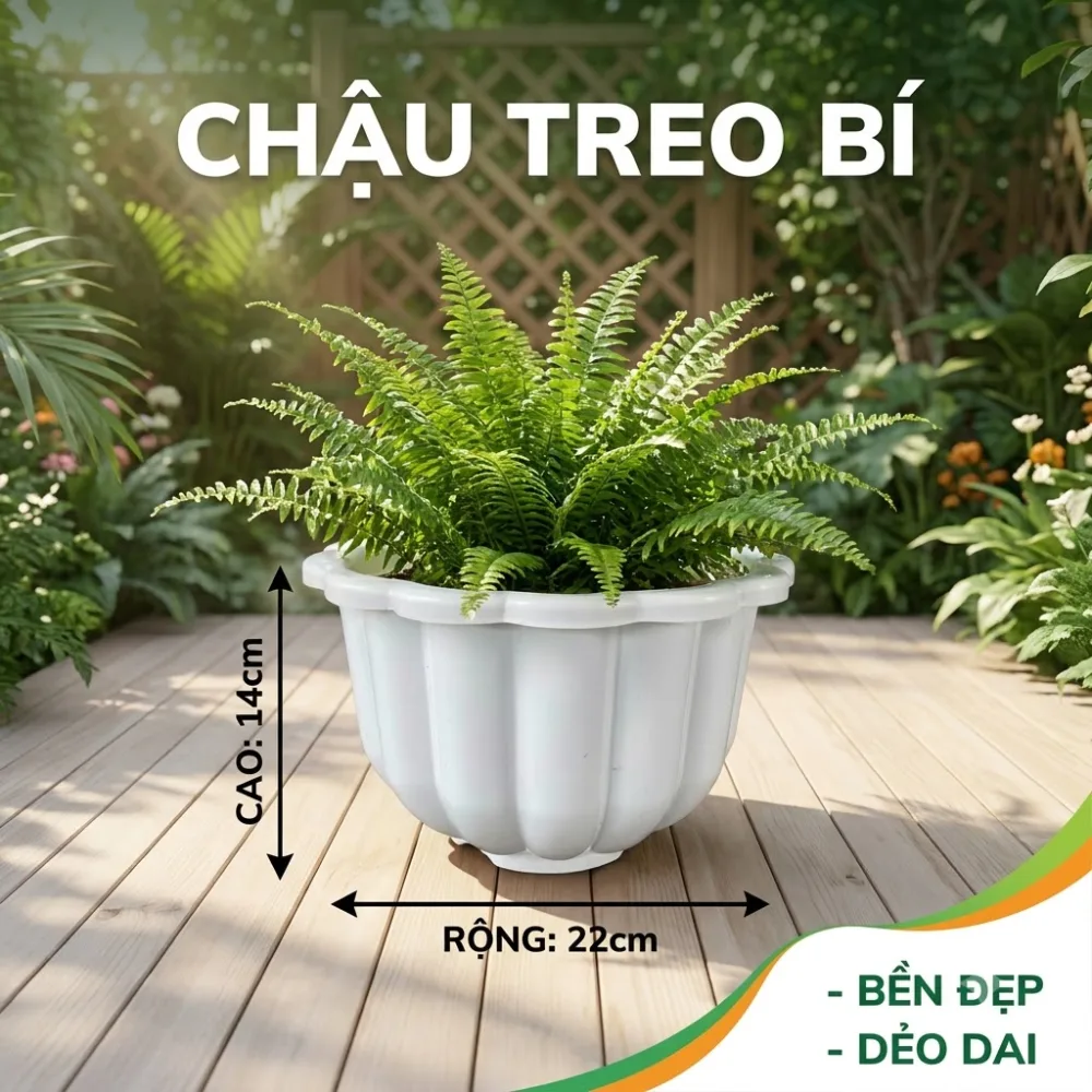 Chậu treo bí 22x14cm - Chậu treo Mgarden
