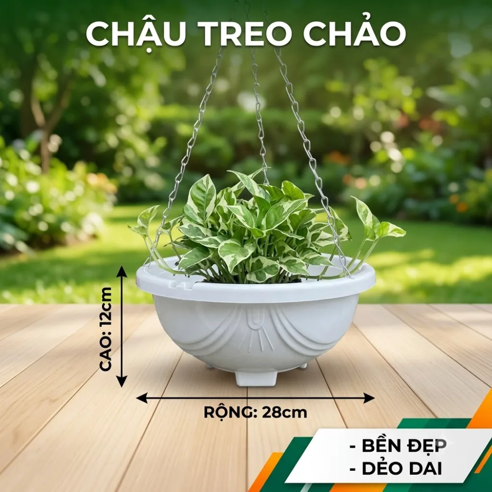 Chậu treo chảo 28x12cm - Chậu treo Mgarden